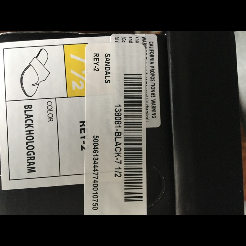 Liliana black hologram sandals. New w/box, unworn. - Picture 3 of 3